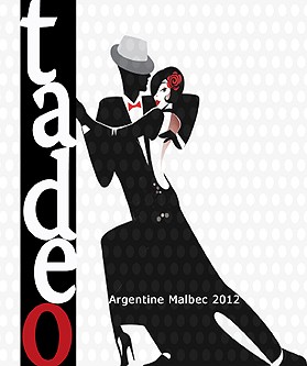 Tadeo Argentine Malbec 2012 wine label - art direction, design