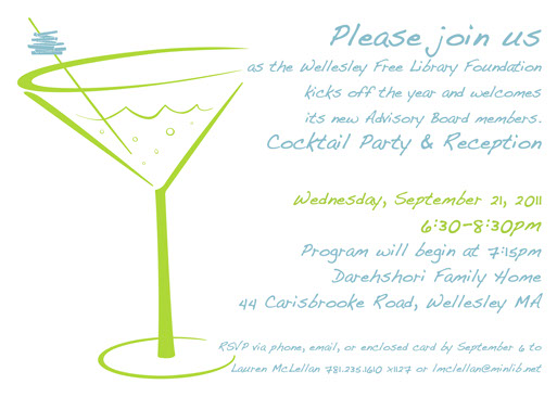 Wellesley Free Library Foundation, email campaign & invitation